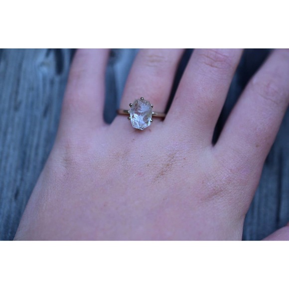 Engagement rings, raw diamond ring, raw stone ring, alternative engageme… - Picture 5 of 5